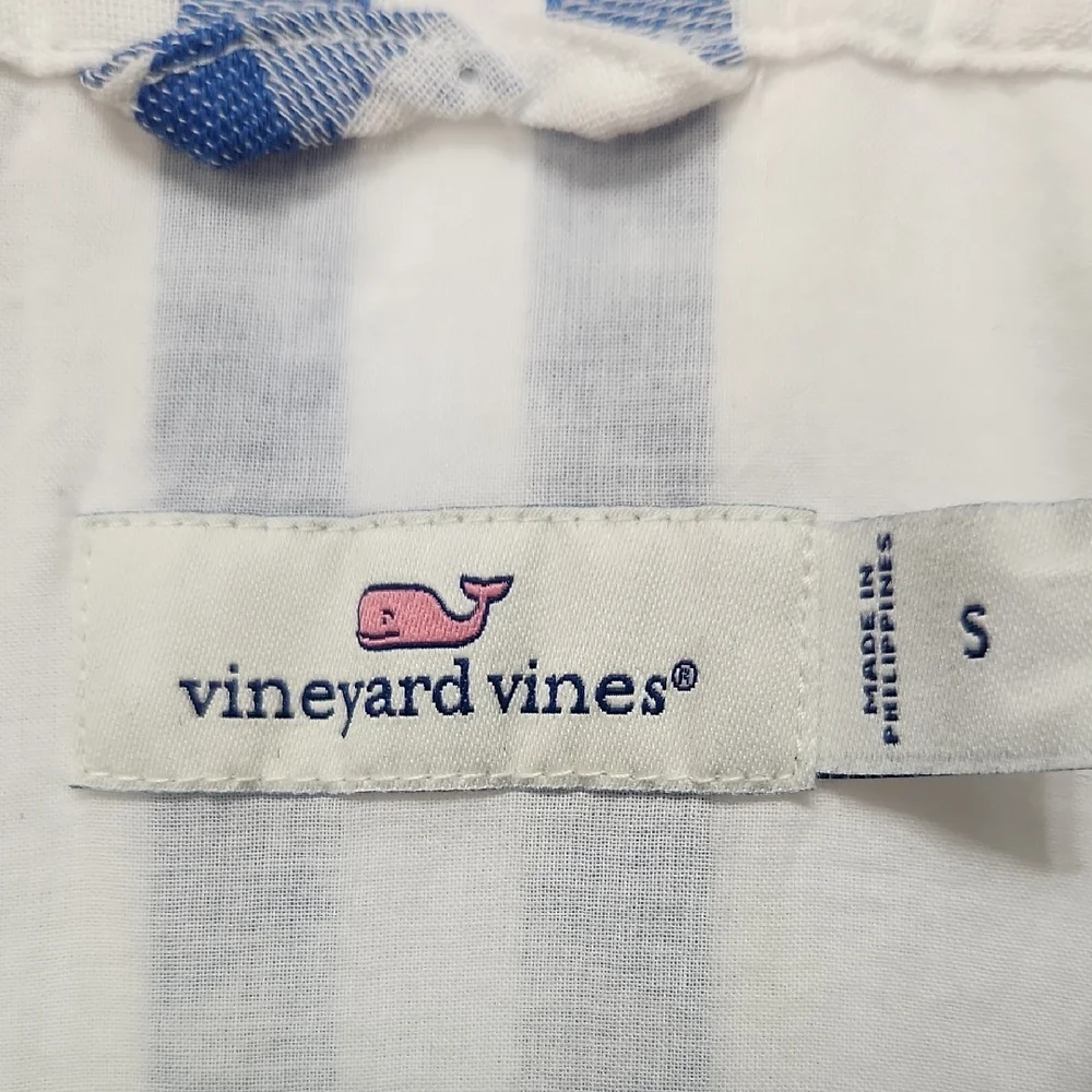 Vineyard Vines Blue and White Striped Jaquard Tunic -Small - Picture 2 of 11
